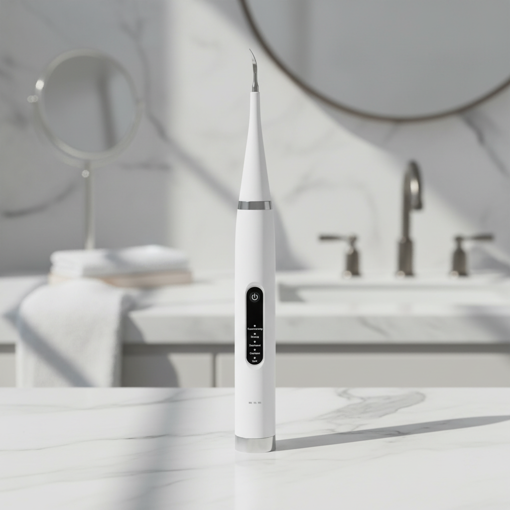 Détartreur dentaire sur meuble de salle de bain