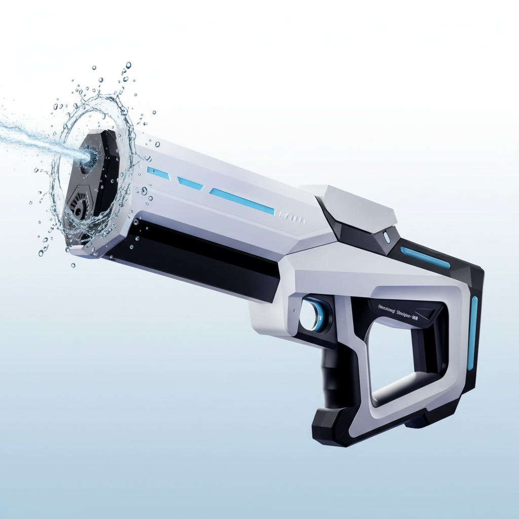 Pistolet à eau électrique en action